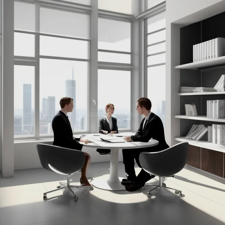 مستشار قانوني يناقش وثائق مع عميل